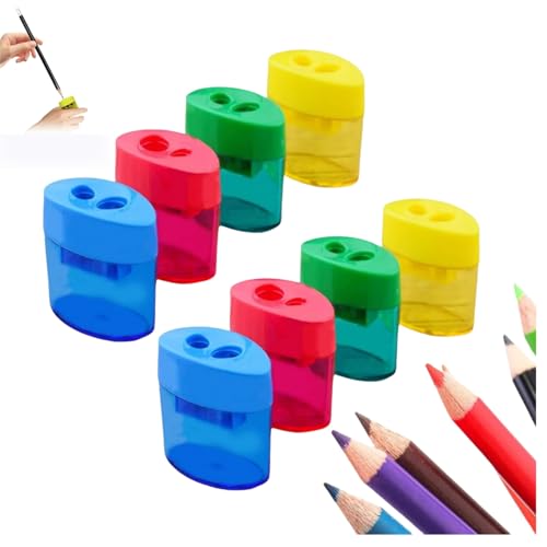 Pencil Sharpener with Container,Small Pencil Sharpener with Container, Thick and Thin Pens for School Office, 4 colors (Ellipse*8) von Generisch