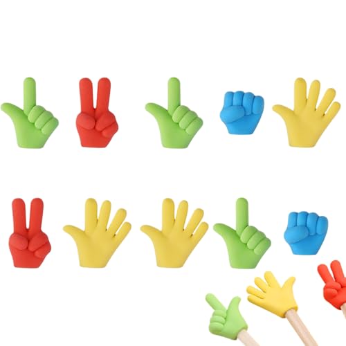 Pencil Toppers Kids, Rock Paper Scissors Erasers, 11.81x11.81in Fun Stationery Set, Cute Reward, Portable 10x Pack Student Party Favors for Birthdays Gatherings von Generisch