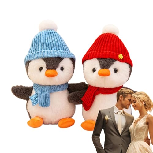 Penguin Plüsch, Pinguin -Stofftier - Süße Paar Puppenset von 2 - Weiche Pinguin gefülltes Tierplüschspielzeug mit Geburtstag für Kinderjungen Mädchen von Generisch