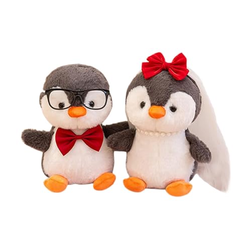 Penguin -Stofftiere, Pinguin Plüsch,Weiche Hochzeitspuppen -Set von 2 | Weiche Pinguin gefülltes Tierplüschspielzeug mit Geburtstag für Kinderjungen Mädchen von Generisch