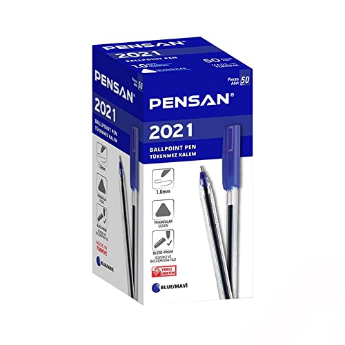 Pensan Kugelschreiber | Feine Spitze (1 mm) | Blaue Tinte | 50 Stück von Generisch