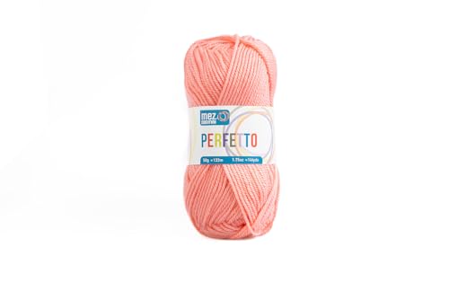 Perfetto Mez Cucirini, weiche Acrylwolle, Häkelgarn, Stricken, Teppiche und kreative Hobbys, 50 g Knäuel, 133 Meter (Begonia P8341) von Generisch