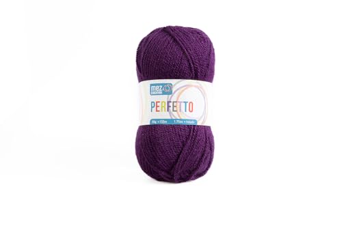 Perfetto Mez Cucirini, weiche Acrylwolle, Häkelgarn, Stricken, Teppiche und kreative Hobbys, 50 g Knäuel, 133 m (Holunder P8383) von Generisch