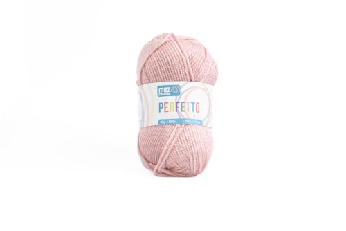 Perfetto Mez Cucirini Weiche Acryl-Wolle, Häkelgarn, Stricken, Teppiche und kreative Hobbys, 50 g Knäuel, 133 Meter (Altrosa P8379) von Generisch