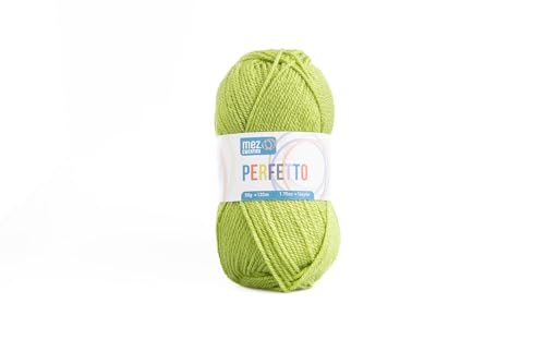 Perfetto Mez Cucirini Weiche Acryl-Wolle, Häkelgarn, Stricken, Teppiche und kreative Hobbys, 50 g Knäuel, 133 Meter (Limonengrün P8194) von Generisch