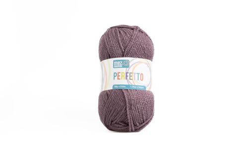 Perfetto Mez Cucirini Weiche Acryl-Wolle, Häkelgarn, Stricken, Teppiche und kreative Hobbys, 50 g Knäuel, 133 Meter (Mauve P8377) von Generisch