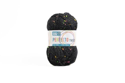 Perfetto Mez Cucirini Weiche Acryl-Wolle, Häkelgarn, Stricken, Teppiche und kreative Hobbys, 50 g Knäuel, 133 Meter (Neon Anthrazit P8329) von Generisch