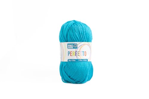 Perfetto Mez Cucirini Weiche Acryl-Wolle, Häkelgarn, Stricken, Teppiche und kreative Hobbys, 50 g Knäuel, 133 Meter (Ocean P8328) von Generisch