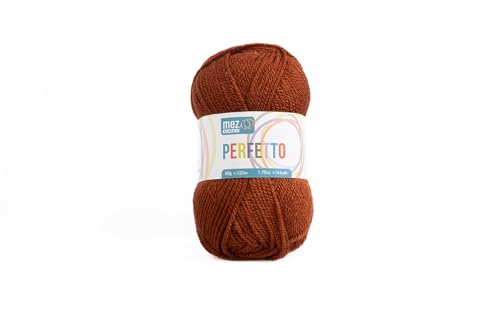 Perfetto Mez Cucirini Weiche Acryl-Wolle, Häkelgarn, Stricken, Teppiche und kreative Hobbys, 50 g Knäuel, 133 m (Marsala P8358) von Generisch