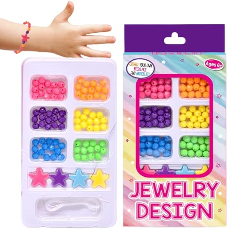 Perlen Armbänder | Perlenset Zum Kreieren von Freundschaftsarmbändern | Kreative Materialien Bastelset | Für Kinder und Mädchen ab 3 Jahren von Generisch