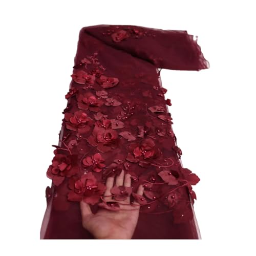 Perlen Spitze Stoff Mesh Stickerei Applikation Blume Tüll nigerianische Spitze Stoffe Brautkleid Perlen Spitze Stoff Mesh Stickerei Applikation Blume Tüll nigerianische Spitze Stoffe Brautkleid von Generisch