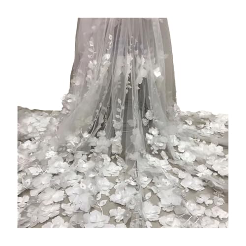 Perlen Spitzenstoff Mesh Stickerei Applikation Blume Tüll nigerianische Spitze Stoffe Brautkleid Perlen Spitzenstoff Mesh Stickerei Applikation Blume Tüll nigerianische Spitze Stoffe Brautkleid von Generisch