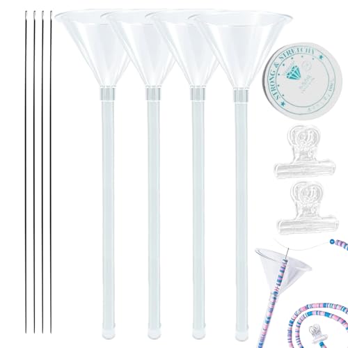 Perlen -Trichter -Kit - Perlentrichter für Tonperlen | Armband Making Kit Perlen -Trichternadeln | Trichter -Perlenwerkzeug | Robuste vielseitige Perlen Schmuckzubehör für Halsketten herstellen von Generisch