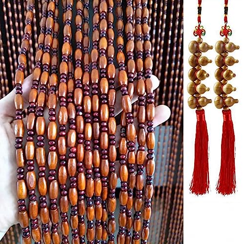 Perlen-Türvorhang mit Holzperlen, 60 x 180 cm bis 120 x 200 cm, 55 Stränge, Fliegengitter, dekorative Perlenvorhänge, Hängevorhang für Zuhause, Raumteiler, Sichtschutz Perlen-Türvorhang mit Holzperlen, 60 x 180 cm bis 120 x 200 cm, 55 Stränge, Fliegengitter, dekorative Perlenvorhänge, Hängevorhang für Zuhause, Raumteiler, Sichtschutz von Generisch