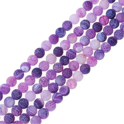 Perlen aus mattiertem Achat, lila, lose Perlen, natürlicher Edelstein, glatt, rund, für Schmuckherstellung, 10 mm, ca. 36 Stück Perlen aus mattiertem Achat, lila, lose Perlen, natürlicher Edelstein, glatt, rund, für Schmuckherstellung, 10 mm, ca. 36 Stück von Generisch