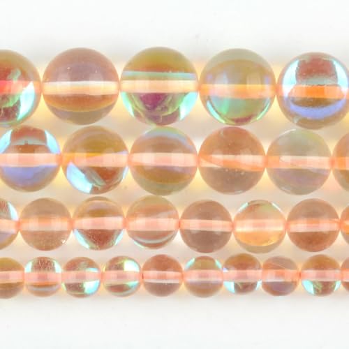 Perlen aus österreichischem Naturstein, rund, lose Perlen für Armbänder, Halsketten, Schmuckherstellung, Aprikose, 12 mm, ca. 30 Stück, 6–12 mm von Generisch