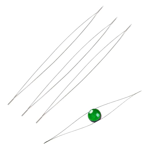 Perlennadel – Edelstahl-Nähnadeln, praktische Perlennadeln großem Öhr, Sticknadel, geeignet für Saatgut, Taillenperlen, Armband, Halskette von Generisch
