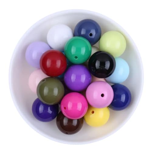 Perlenschmuck, Acrylperlen, klobige, massive Perlen, Halsketten, Schmuckherstellung, handgefertigt, verschiedene Farben, 18 mm, 140 Stück, 20 mm, 100 Stück Perlenschmuck, Acrylperlen, klobige, massive Perlen, Halsketten, Schmuckherstellung, handgefertigt, verschiedene Farben, 18 mm, 140 Stück, 20 mm, 100 Stück von Generisch