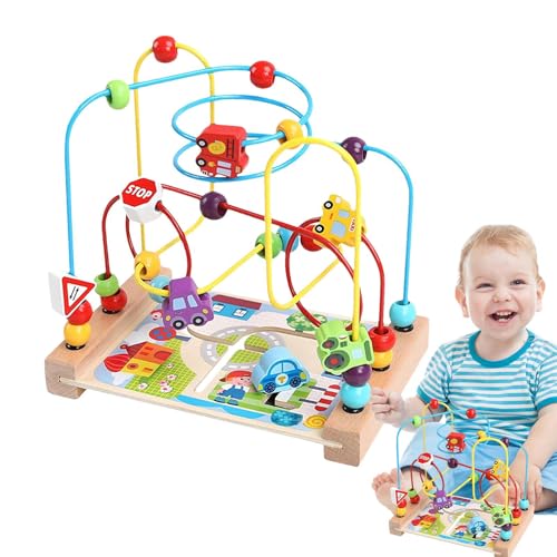 Perlenspielzeug bunte Achterbahn, Holzperlen Labyrinthspielzeug | Bildungsholzspielzeug für Säuglinge, pädagogische sensorische Spieltisch, kreatives Fingerspitzen-LKW-Spiel, Geschenk für 1 Jahr 2 Jah Perlenspielzeug bunte Achterbahn, Holzperlen Labyrinthspielzeug | Bildungsholzspielzeug für Säuglinge, pädagogische sensorische Spieltisch, kreatives Fingerspitzen-LKW-Spiel, Geschenk für 1 Jahr 2 Jah von Generisch