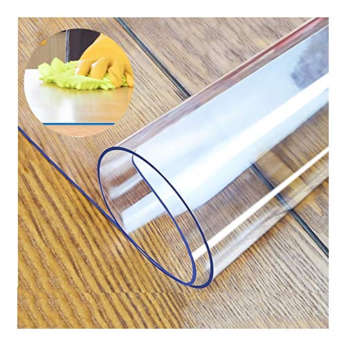 Personalisierbare, transparente Tischmatte, wasserdicht, öldicht, kratzfest, rutschfest, langlebig, 1,5/2,0/3,0 mm Dicke, perfekt für Zuhause und Büro (transparent, 2,0 mm, 60 x 60 cm) von Generisch