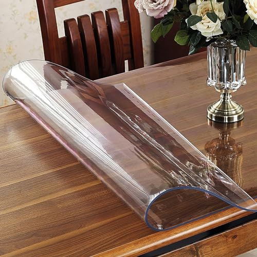Personalisierbare transparente PVC-Tischdecke, 60 x 220 cm, 2 mm dick, rechteckige Tischdecke, langlebiger Schutz für Esstische, leicht zu reinigen, perfekt für Zuhause und Veranstaltungen von Generisch