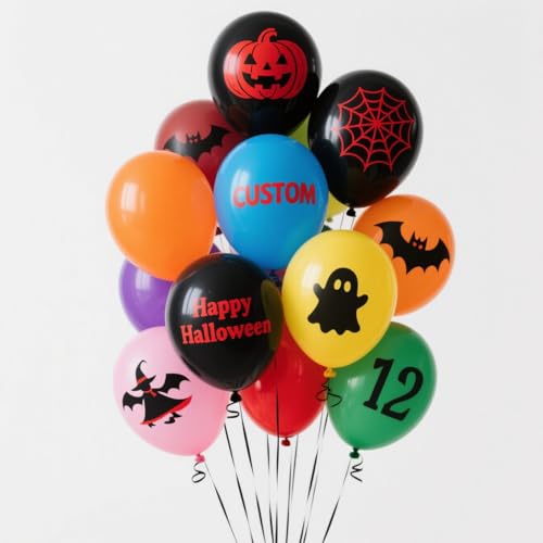 Personalisierte Ballons mit Text/Muster - 30 cm Durchmesser Große Mehrfarbige Latexballons - Partydekorationen für Hochzeits- und Abschlussfeiern-Luftballons Geburtstag (200) von Generisch