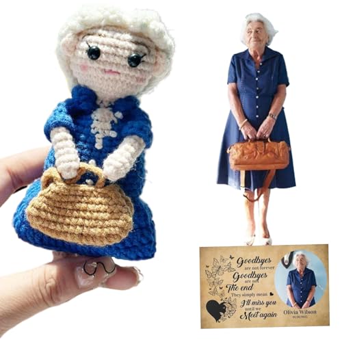 Personalisierte Häkelpuppe, Benutzerdefinierte Porträt Geschenke, Benutzerdefinierte Emotionale Unterstützung Puppe mit Karte, Handgefertigte Erinnerung Inspirierende Ornamente (10cm) von Generisch
