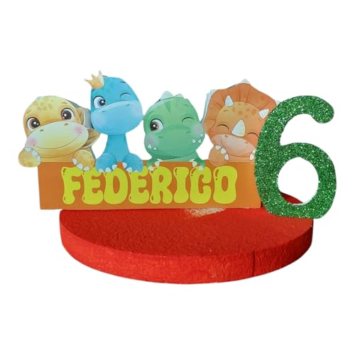 Personalisierte Kuchendekoration Dinosaurier Baby 3D Polystyrol mit Glitzer Name und Nummer 28 x 24 cm Personalisierte Kuchendekoration Dinosaurier Baby 3D Polystyrol mit Glitzer Name und Nummer 28 x 24 cm von Generisch