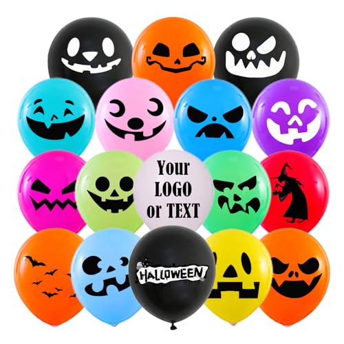 Personalisierte Luftballons Mit Photo Text Logo,Luftballon Personalisiert Fur Halloween-Dekoration Party Geburtstag Hochzeit Gartenparty Deko Weihnachtsdekoration (200) von Generisch