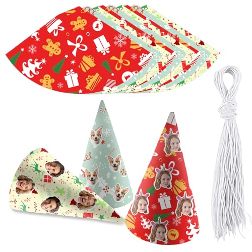 Personalisierte Partyhüte Mit Foto Text,Maßgefertigte Partyhut Erwachsene Geburtstagshut Erwachsene Jungen Gilrs,Für Dress Up Birthday Party Weihnachten,Halloween,Neujahr (Weihnachten(6/12/24/36PC)) Personalisierte Partyhüte Mit Foto Text,Maßgefertigte Partyhut Erwachsene Geburtstagshut Erwachsene Jungen Gilrs,Für Dress Up Birthday Party Weihnachten,Halloween,Neujahr (Weihnachten(6/12/24/36PC)) von Generisch