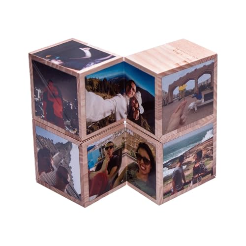 Personalisierter Fotowürfel, individueller Holz-Bilderrahmen-Block, 6-seitig, drehbar, Display für Schreibtischdekoration, kreatives Jubiläumsgeschenk, Geburtstagsgeschenk für Sie und Ihn, Ihr Paar Personalisierter Fotowürfel, individueller Holz-Bilderrahmen-Block, 6-seitig, drehbar, Display für Schreibtischdekoration, kreatives Jubiläumsgeschenk, Geburtstagsgeschenk für Sie und Ihn, Ihr Paar von Generisch
