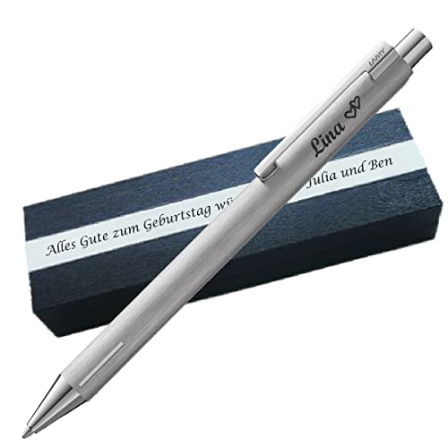 Personalisierter LAMY econ brushed Kugelschreiber 240 mit Geschenkbox inklusive Gravur Symbolr gravierbar PS146Box2 von Generisch