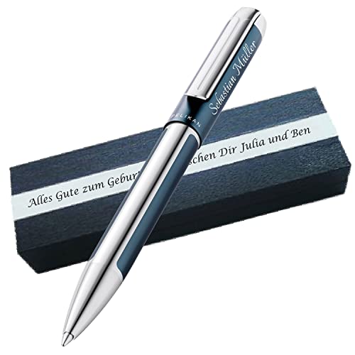 Personalisierter Pelikan Kugelschreiber Pura® K40 Petrol | Aluminium | Drehmechanik | Personalisierte Geschenkobox als Geschenk & Symbole gravierbar PS142Box2 von Generisch