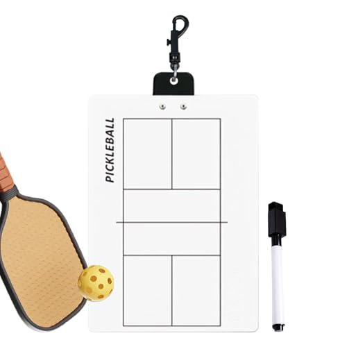 Pickleball Klemmbrett - Transparentes Klemmbrett | Tennis Coaching Klemmbrett | Bohrbrett für Ballsport | Badminton Strategie Board Doppelseitig, Ballsport Whiteboard für Training von Generisch