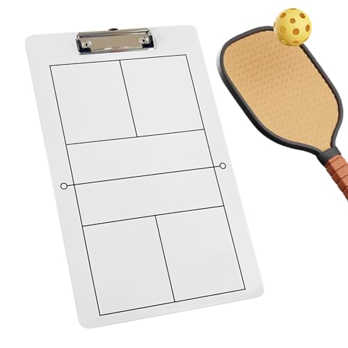Pickleball Trainingsbrett, Pickleballs-Zeichen-Klemmbrett, 35 x 22 cm, Coaching-Strategiewerkzeug, klare Platzmarkierungen für Spielplanung und Wettbewerbsanalyse, Weiß von Generisch