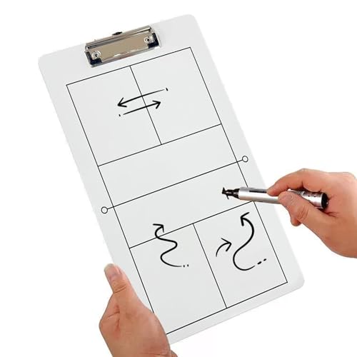Pickleball Trainingstafel, Löschbares Coaching Whiteboard, Coaches Klemmbrett, trocken abwischbare Marker Strategiebrett, Coaches Marker Whiteboard, Trainingshilfe Ausrüstung für Wettkampfdatenanalyse von Generisch