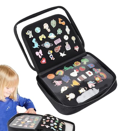 Pin-Display-Tasche | 6 Seiten Pin-Sammelbuch, Sammeltasche, tragbarer Broschen-Aufbewahrungs-Organizer für Büroklammern, Ohrringe von Generisch