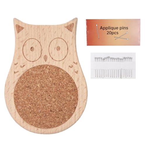 Pin -Kissen, Nadelkissen zum Nähen - Niedliche tierische Holznadelkissen mit 20 Pin,Tragbare Stricknadeln für Stickstickkleidungskleidung herstellen von Generisch