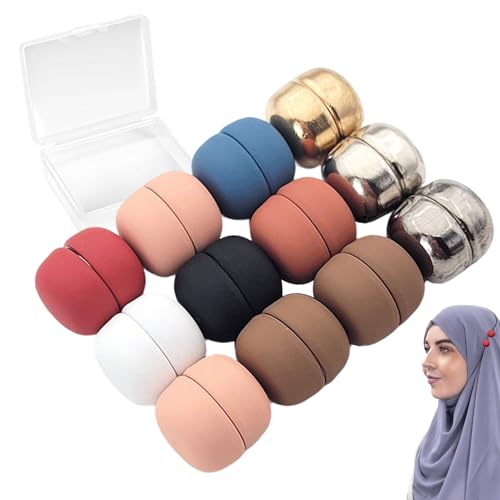 Pinless Hijab Clips - Starke Magnetverschlüsse, Knopfverschlüsse, keine Beschädigung Schalverschlüsse | Modische Magnete für Schleier und bescheidene Abnutzung, 12 sichere Pins für Kleider oder Pinless Hijab Clips - Starke Magnetverschlüsse, Knopfverschlüsse, keine Beschädigung Schalverschlüsse | Modische Magnete für Schleier und bescheidene Abnutzung, 12 sichere Pins für Kleider oder von Generisch