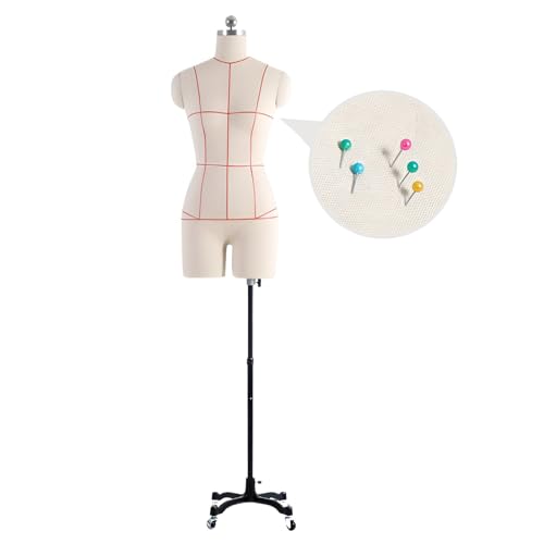 Pinnable Dress Form Torso mit Metallrädern zum Nähen und Schneidern von Generisch