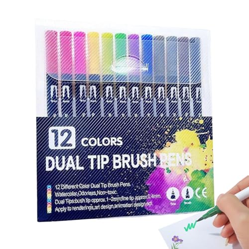 Pinsel-Marker-Stifte – lustiges und einfaches Malbuch, Aquarellstifte-Set, Markerstifte und Malbuch, schnelltrocknend, doppelseitig, Aquarellfarben, Zeichen-Lernbücher für Kinder und Erwachsene Pinsel-Marker-Stifte – lustiges und einfaches Malbuch, Aquarellstifte-Set, Markerstifte und Malbuch, schnelltrocknend, doppelseitig, Aquarellfarben, Zeichen-Lernbücher für Kinder und Erwachsene von Generisch
