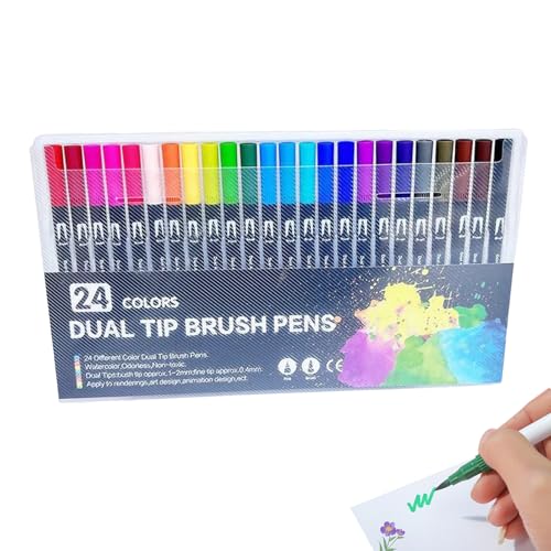 Pinsel-Marker-Stifte – lustiges und einfaches Malbuch, Aquarellstifte-Set, Markerstifte und Malbuch, schnelltrocknend, doppelseitig, Aquarellfarben, Zeichen-Lernbücher für Kinder und Erwachsene Pinsel-Marker-Stifte – lustiges und einfaches Malbuch, Aquarellstifte-Set, Markerstifte und Malbuch, schnelltrocknend, doppelseitig, Aquarellfarben, Zeichen-Lernbücher für Kinder und Erwachsene von Generisch
