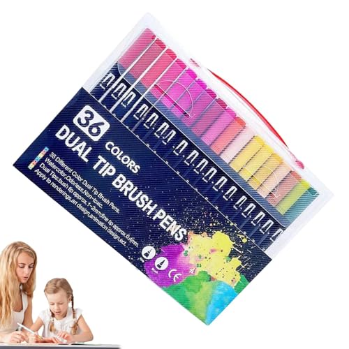 Pinsel-Marker-Stifte – lustiges und einfaches Malbuch, Aquarellstifte-Set, Markerstifte und Malbuch, schnelltrocknend, doppelseitig, Aquarellfarben, Zeichen-Lernbücher für Kinder und Erwachsene Pinsel-Marker-Stifte – lustiges und einfaches Malbuch, Aquarellstifte-Set, Markerstifte und Malbuch, schnelltrocknend, doppelseitig, Aquarellfarben, Zeichen-Lernbücher für Kinder und Erwachsene von Generisch