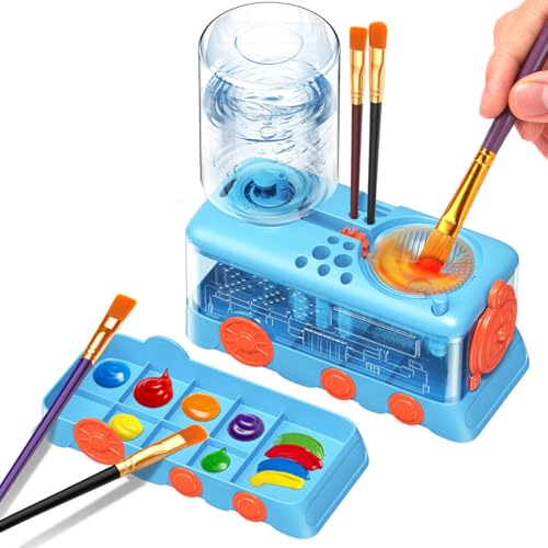 Pinselreiniger Bürstenspüler mit Farbwanne, Multifunktionaler Brush Rinser with a palette, Wasserkreislaufspüler für Aquarell und auf Wasserbasis, Pinselreinigungsgerät mit Abfluss und Pinselhalter Pinselreiniger Bürstenspüler mit Farbwanne, Multifunktionaler Brush Rinser with a palette, Wasserkreislaufspüler für Aquarell und auf Wasserbasis, Pinselreinigungsgerät mit Abfluss und Pinselhalter von Generisch