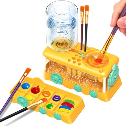 Pinselreiniger Bürstenspüler mit Farbwanne, Multifunktionaler Brush Rinser with a palette, Wasserkreislaufspüler für Aquarell und auf Wasserbasis, Pinselreinigungsgerät mit Abfluss und Pinselhalter Pinselreiniger Bürstenspüler mit Farbwanne, Multifunktionaler Brush Rinser with a palette, Wasserkreislaufspüler für Aquarell und auf Wasserbasis, Pinselreinigungsgerät mit Abfluss und Pinselhalter von Generisch