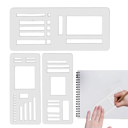 Planer -Schablonen - Aufzeichnungsvorlage Für Scrapbooking | Teen Planer Schablone Set | 3 Stücke Zeichnen Schablonen Für Bleistifte Marker Gel Stifte Highlighters Studenten Kinder Kreative Journaler von Generisch