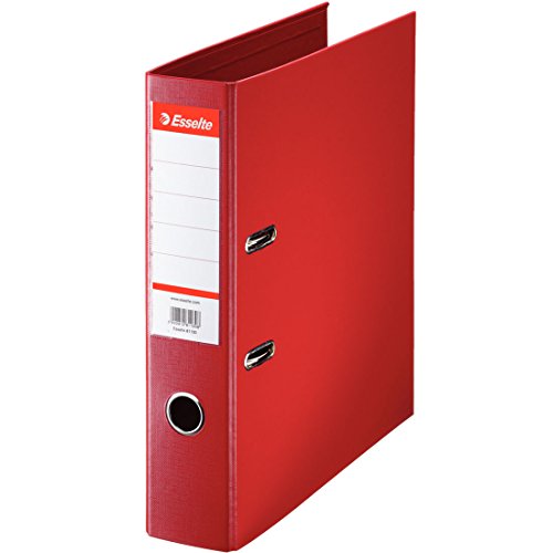 Plastik Ordner Standard, DIN A4, 75 mm (Breit 75 mm, Rot, 10er Pack) von Generisch