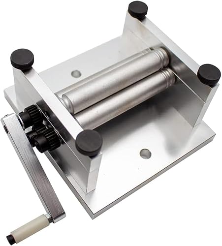 Plattenwalzmaschine, manuelle Metallbiegemaschine für Messing, weiches Blech und Rohr, rollbare Breite 60 mm, Rollendurchmesser 12,5 mm von Generisch
