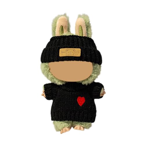 Plüsch Puppe Kleidung für Labubu (NO Puppe), 17cm Kleidung Set Freie Kombination (Regenbogen T-Shirt Set von 6) (#11-A, One Size) von Generisch