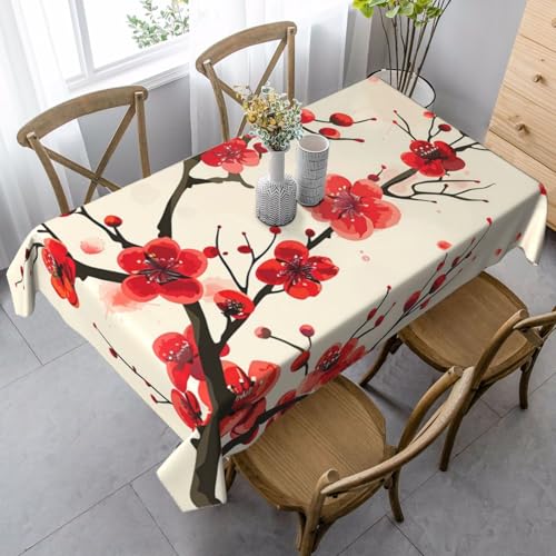 Plum Blossom Tischdecke, rechteckig, 140 x 90 cm, Kirschblüten-Tischdecke für Esstisch, knitterfreie Tischdecke für Zuhause, Innen- und Außenbereich, Party-Dekoration Plum Blossom Tischdecke, rechteckig, 140 x 90 cm, Kirschblüten-Tischdecke für Esstisch, knitterfreie Tischdecke für Zuhause, Innen- und Außenbereich, Party-Dekoration von Generisch